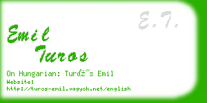 emil turos business card